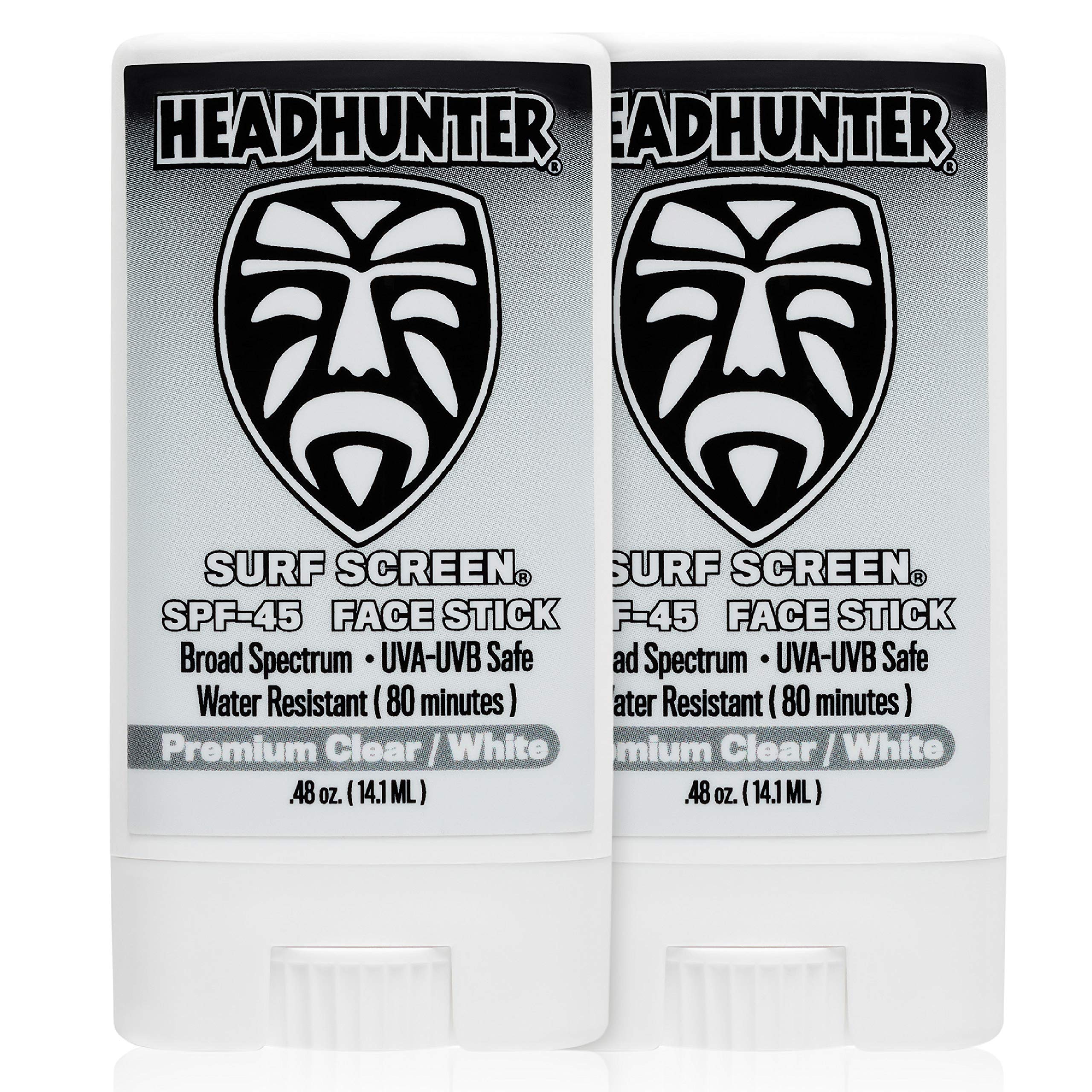 Headhunter Sunscreen Face Stick SPF 45 – Waterproof Surf Sunblock (80 Min) – 2 Pack