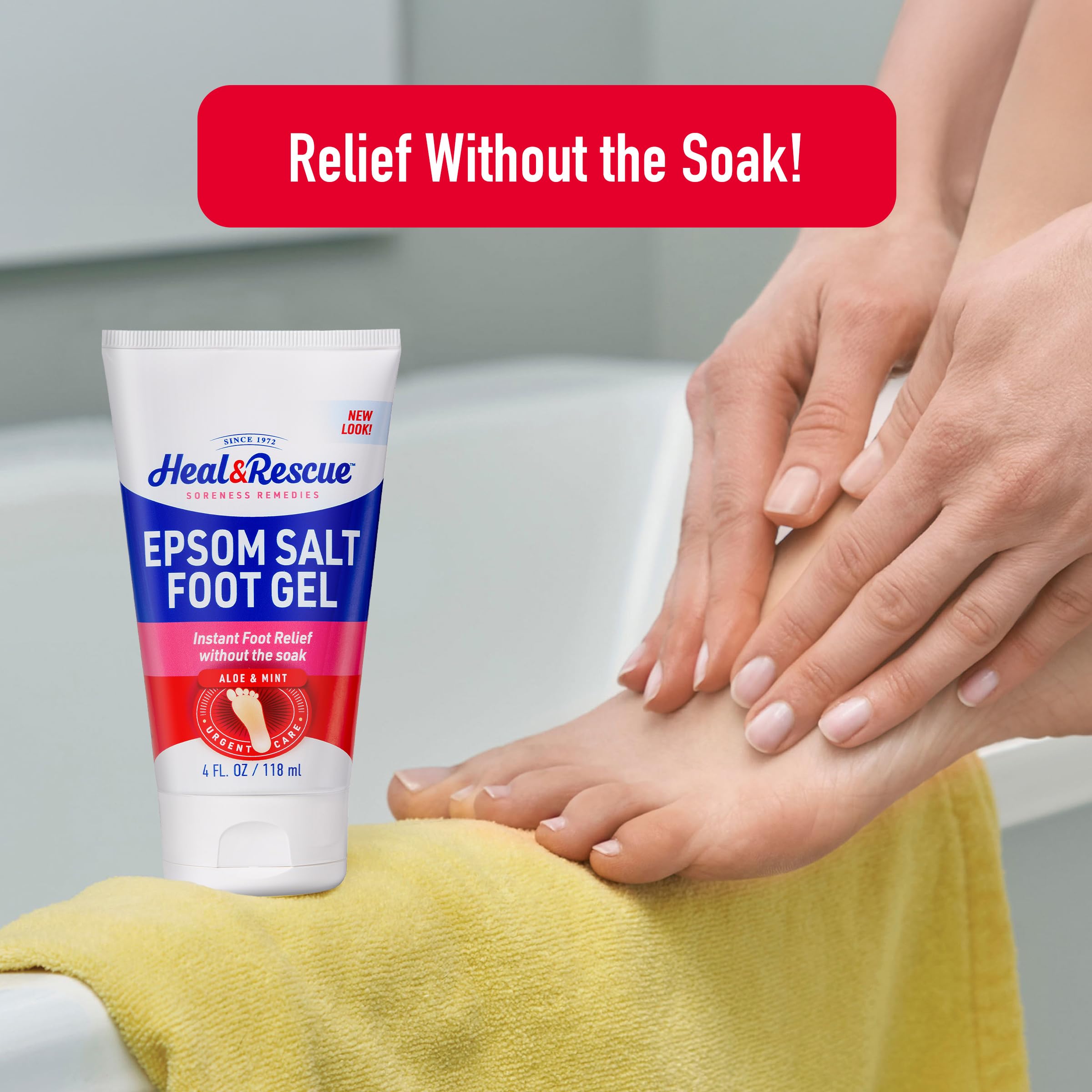 Heal&Rescue Epsom Salt Foot Gel - 4 oz for Instant Foot Relief On the Go