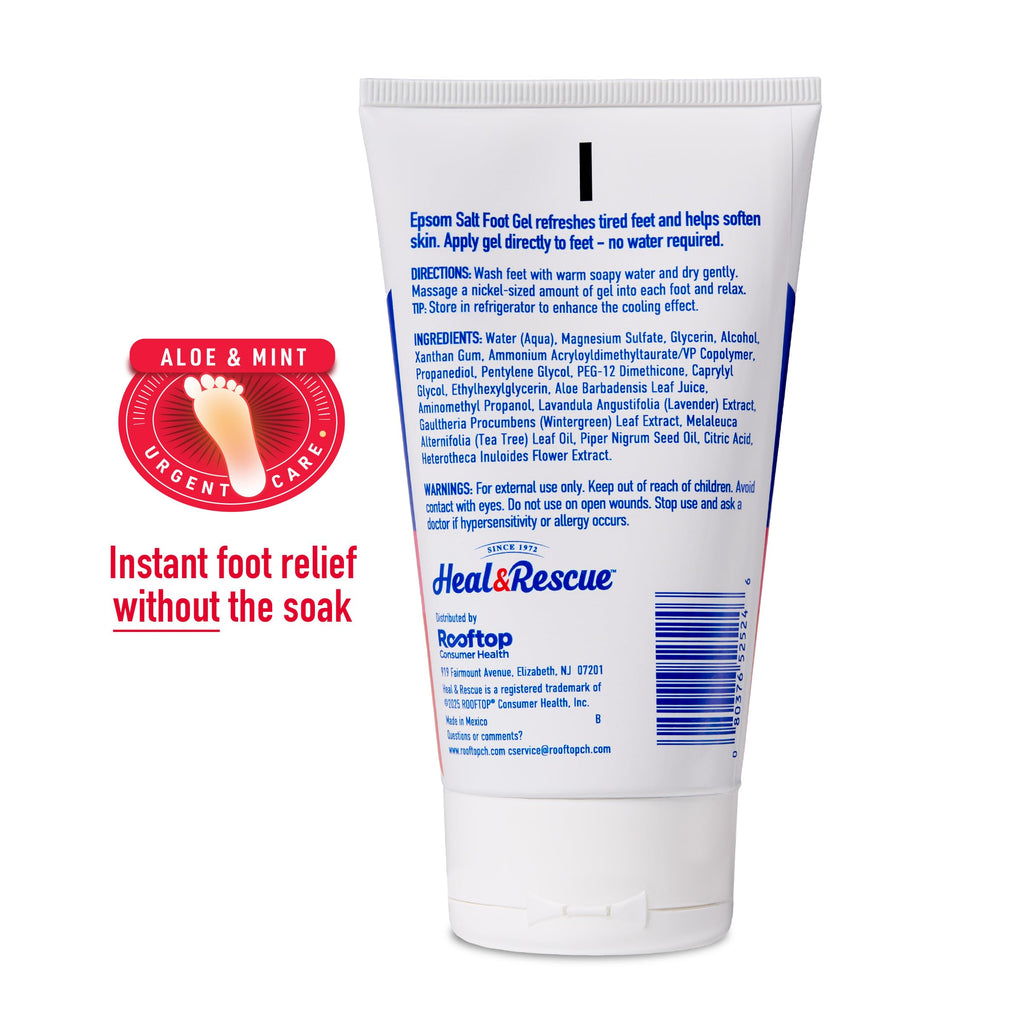 Heal&Rescue Epsom Salt Foot Gel - 4 oz for Instant Foot Relief On the Go