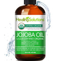Healing Solutions Organic Jojoba Oil 16 oz | Pure Cold-Pressed Serum for Hair, Skin & Nails