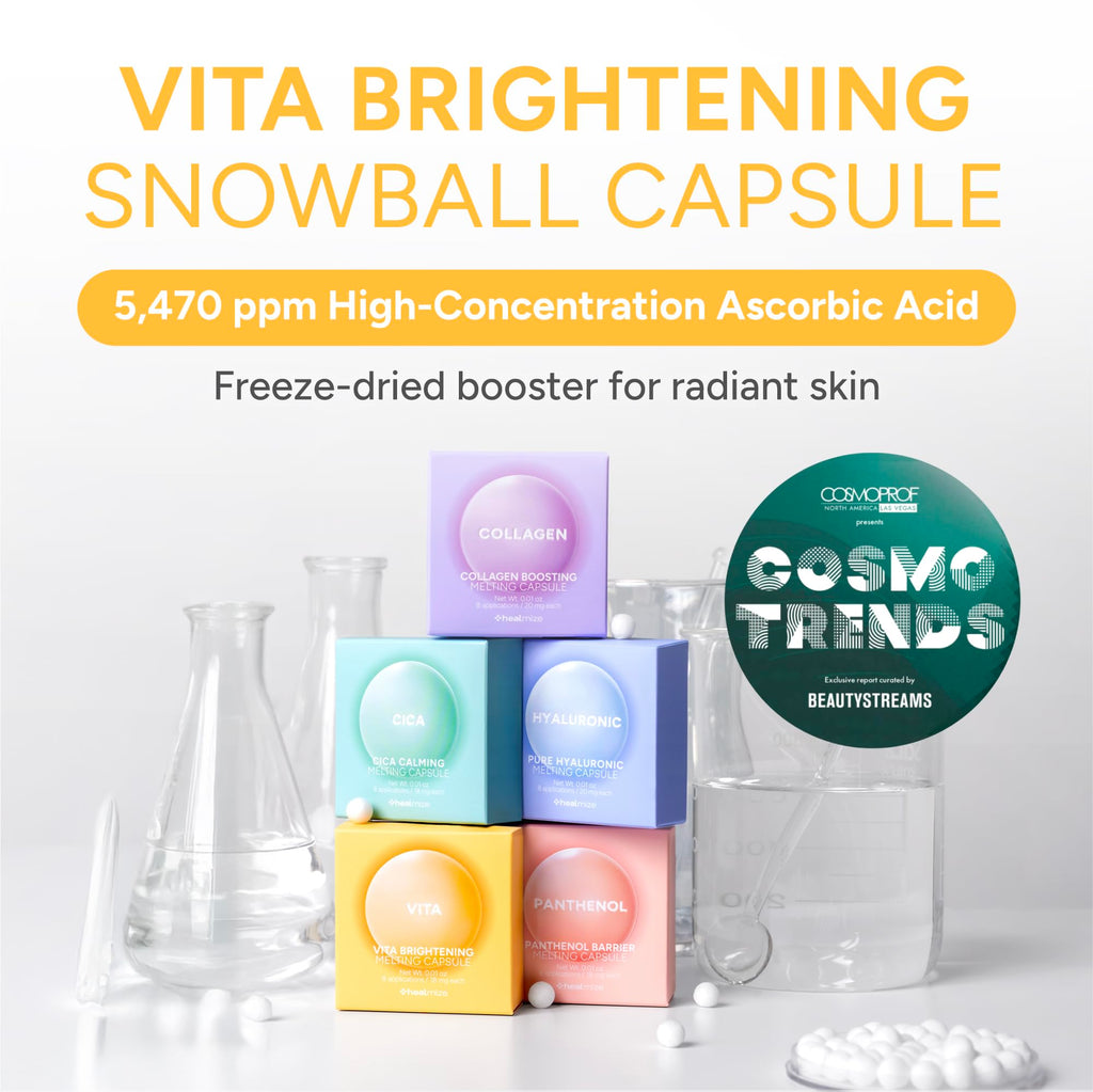 Healmize Vita Melting Snowball Capsule – 5,470ppm Vitamin C with Collagen & Hyaluronic Acid