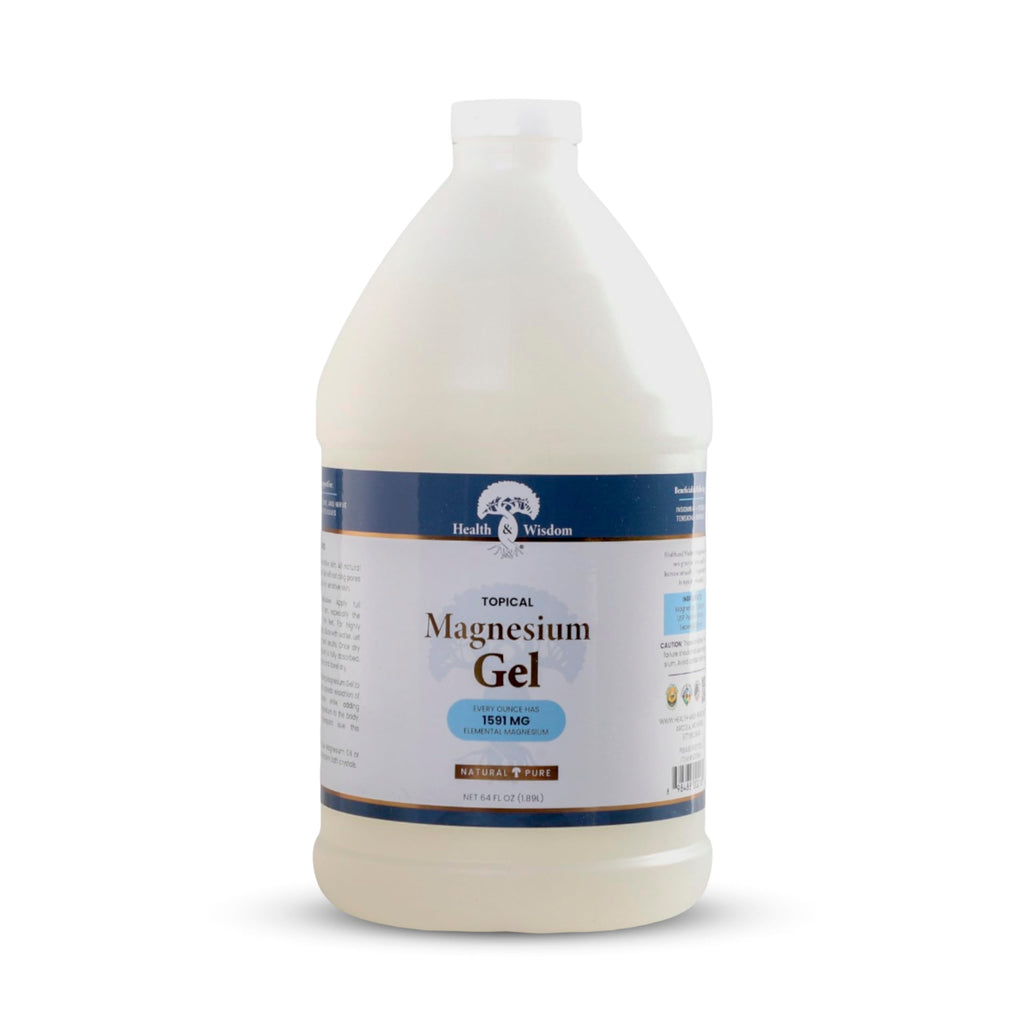 Health and Wisdom Pure Magnesium Gel with Seaweed Extract | Topical Muscle & Joint Relief, Skin Hydration 64 fl oz
