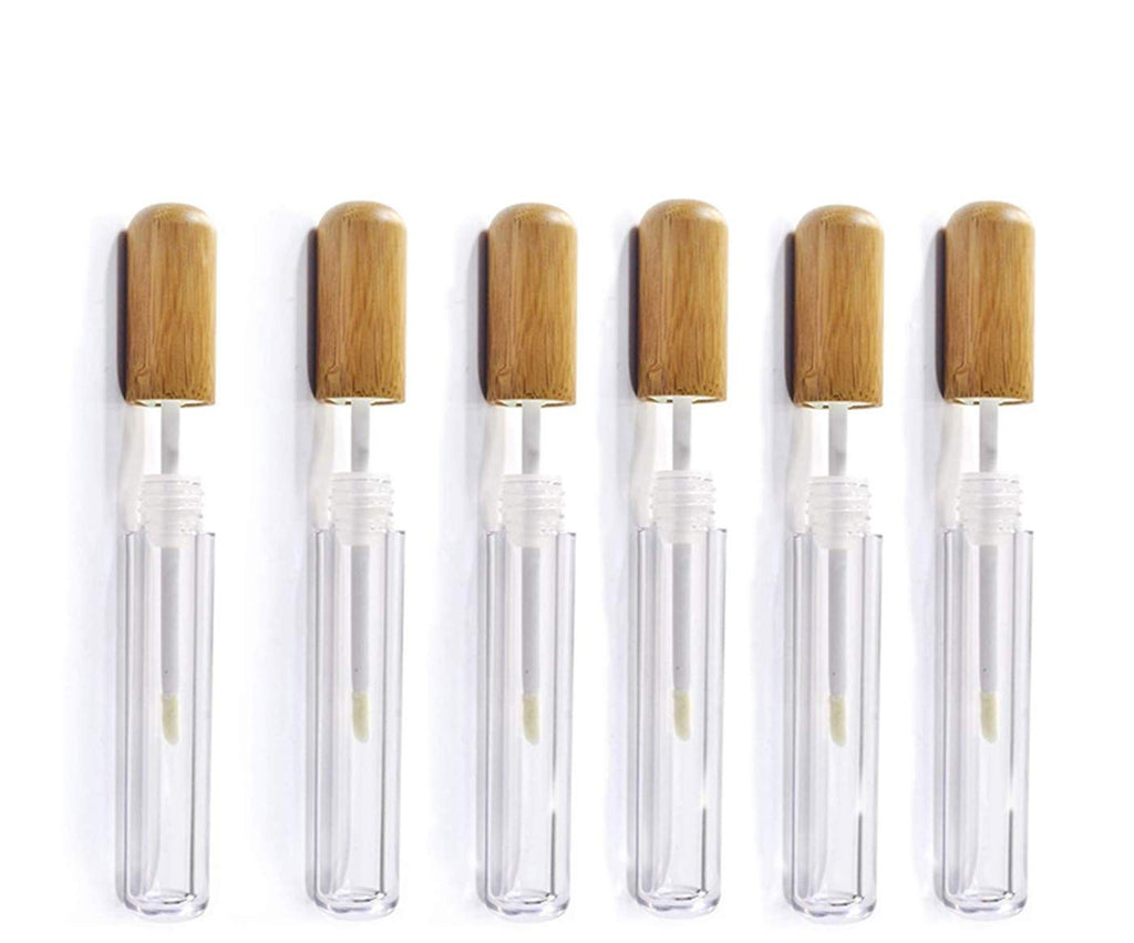 Healthcom 6-Pack Bamboo Lip Gloss Tubes (6ml) – Refillable DIY Lip Gloss Containers with Wand