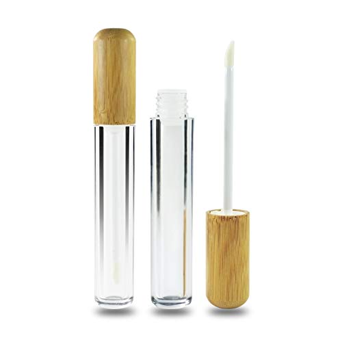 Healthcom 6-Pack Bamboo Lip Gloss Tubes (6ml) – Refillable DIY Lip Gloss Containers with Wand