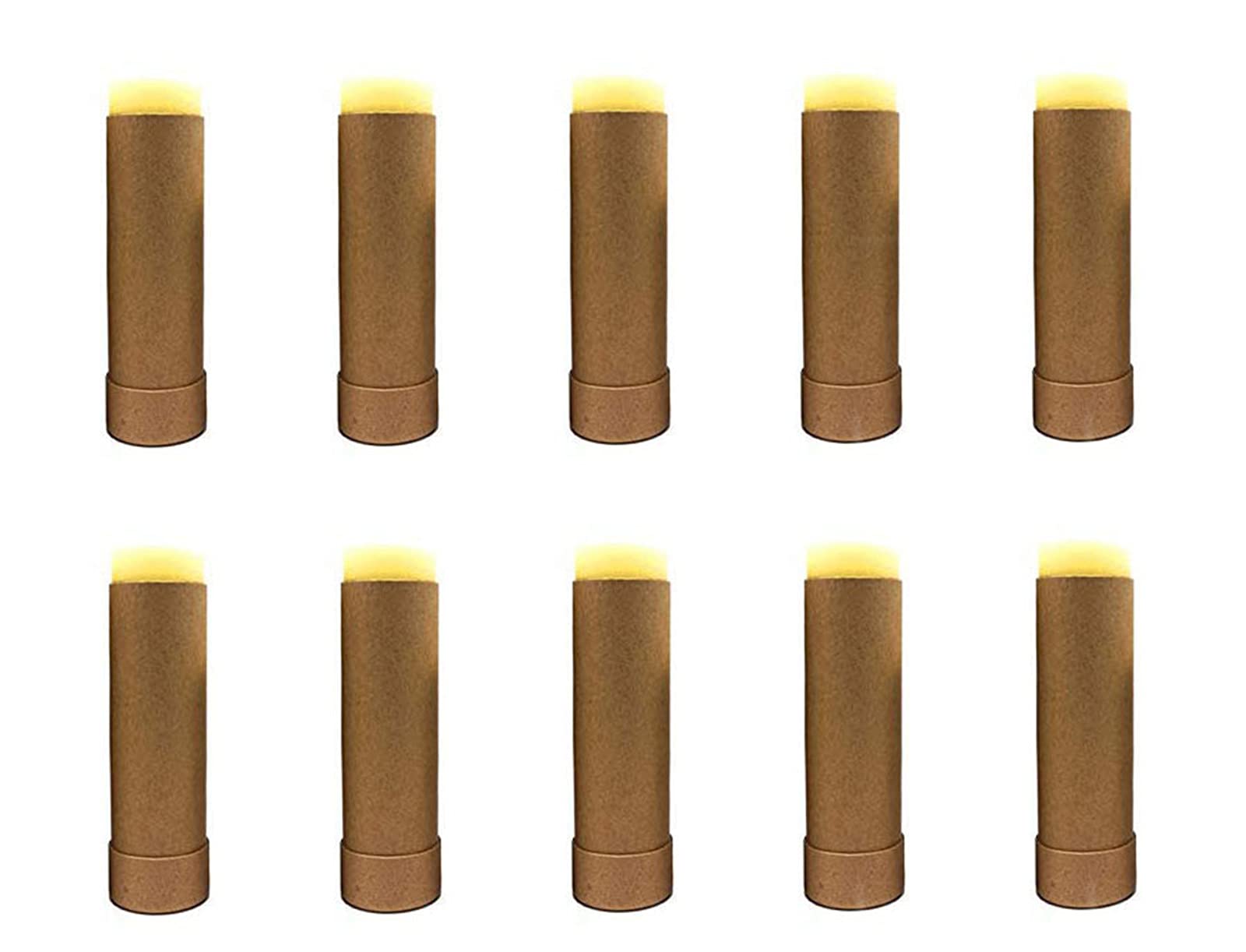 Healthcom 10-Pack 2oz Paperboard Lip Balm Tubes – Refillable DIY Lip Gloss Containers (Brown)