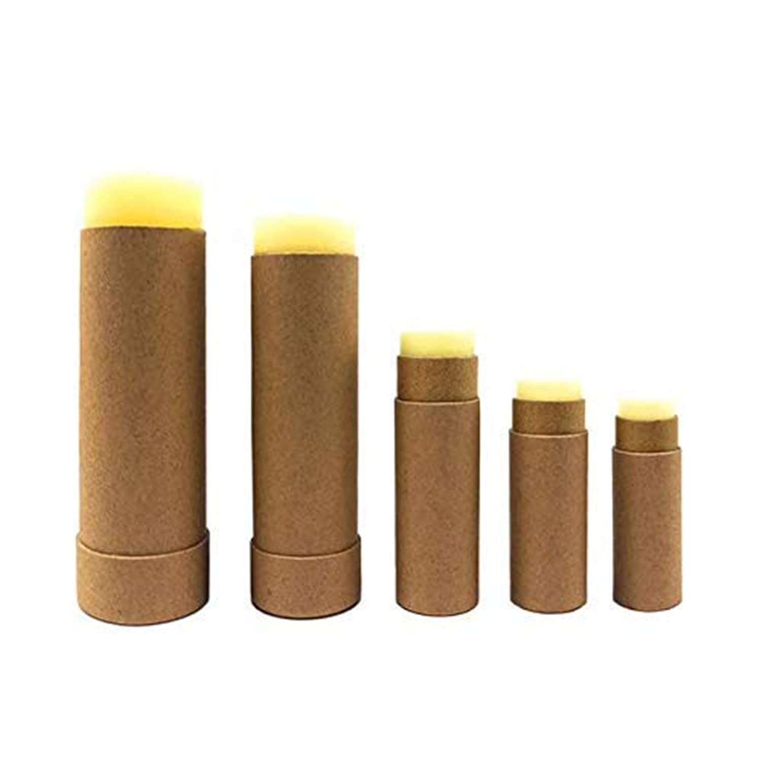 Healthcom 10-Pack 2oz Paperboard Lip Balm Tubes – Refillable DIY Lip Gloss Containers (Brown)