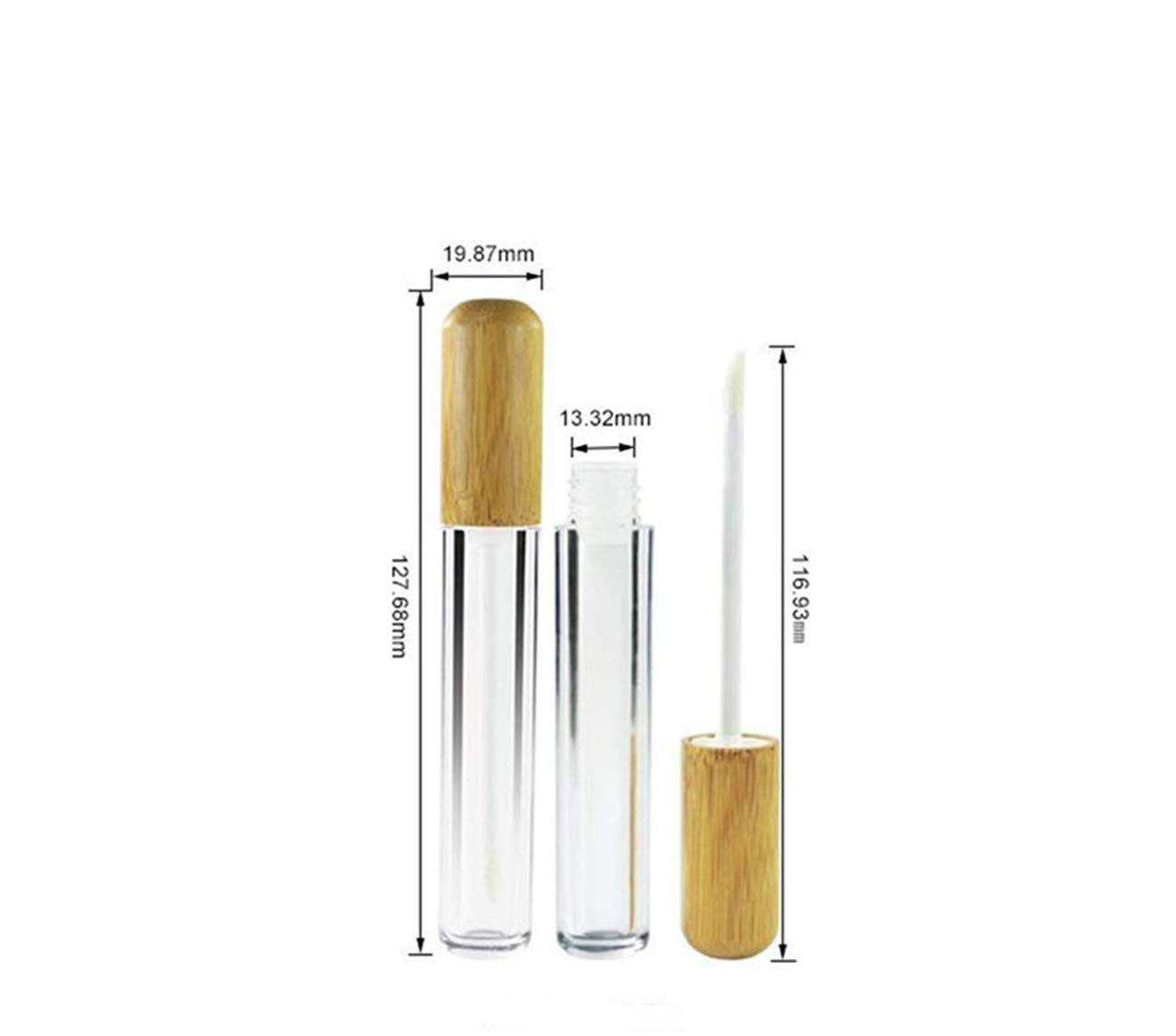Healthcom 6-Pack Bamboo Lip Gloss Tubes (6ml) – Refillable DIY Lip Gloss Containers with Wand