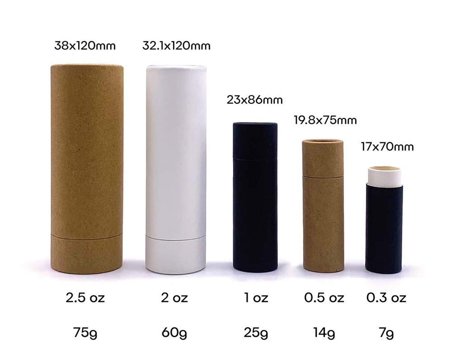 Healthcom 10-Pack 2oz Paperboard Lip Balm Tubes – Refillable DIY Lip Gloss Containers (Brown)