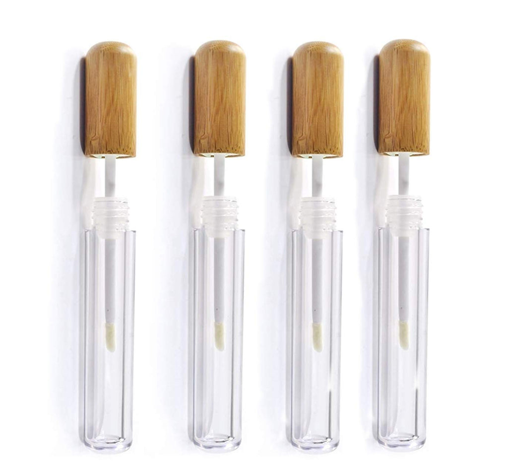 Healthcom 6-Pack Bamboo Lip Gloss Tubes (6ml) – Refillable DIY Lip Gloss Containers with Wand