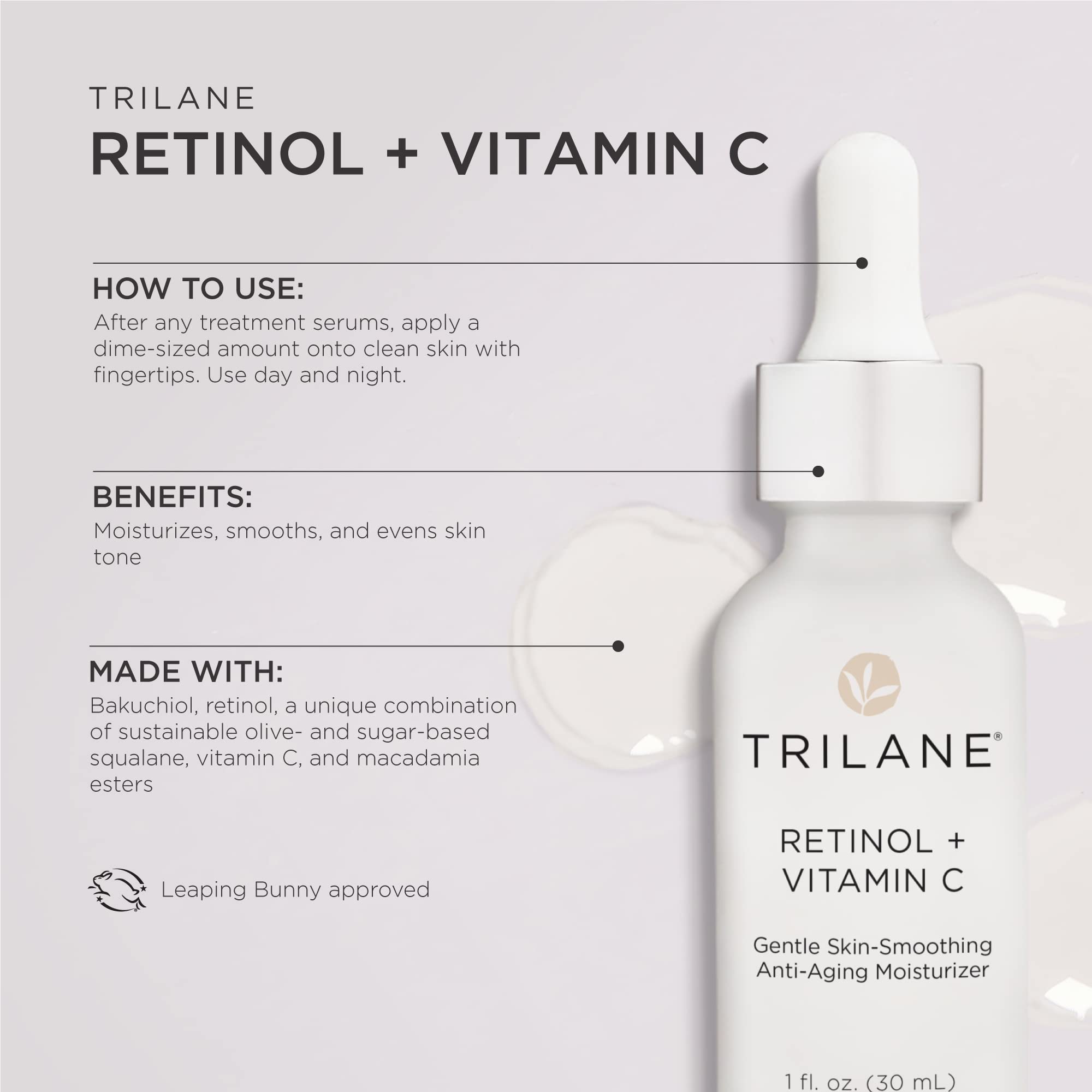 Healthy Directions Trilane Retinol + Vitamin C with Squalane — Gentle Anti-Aging Moisturizer