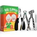 Healthy Seniors Toenail Clippers for Thick Toenails – 4-Piece Heavy Duty Set with Rotating Head