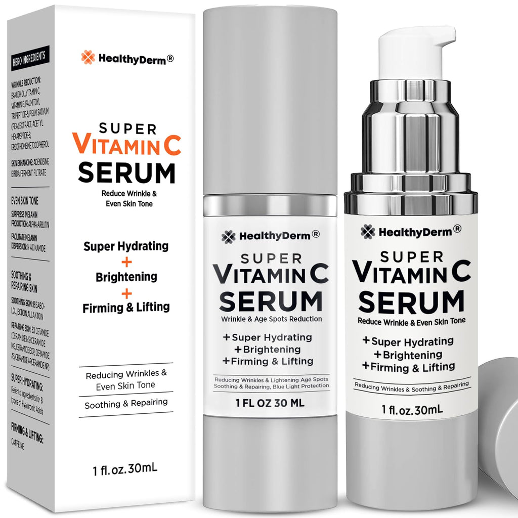 HealthyDerm Super Vitamin C Serum for Mature Skin (Pack of 2) – Hydration, Lifting & Brightening