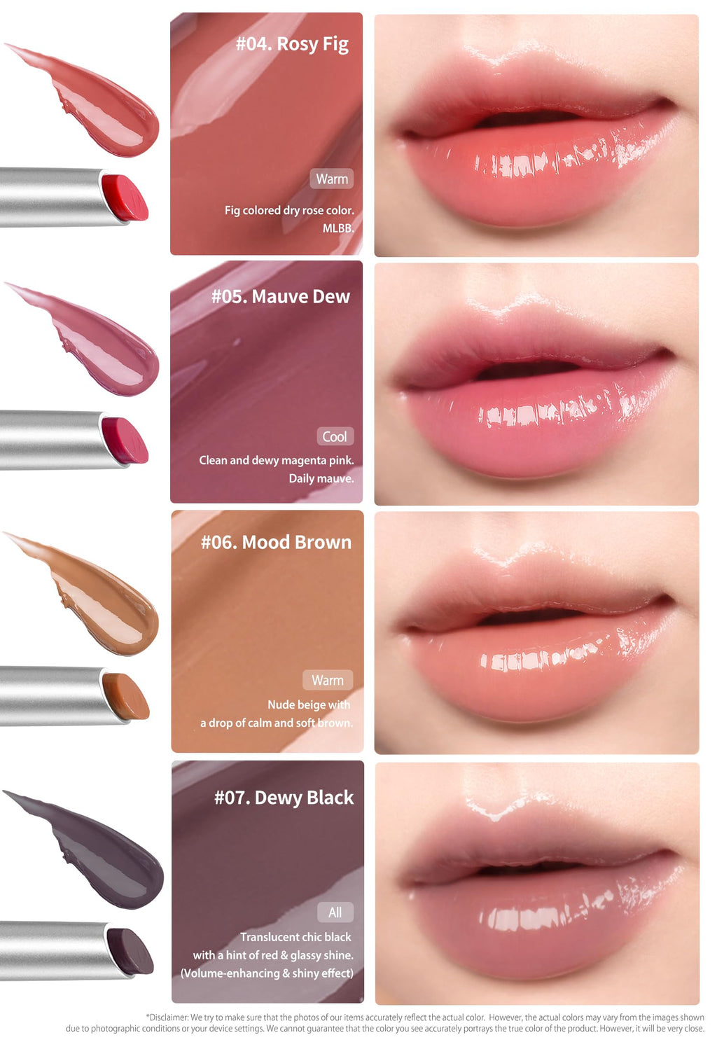 Heart Percent Dote On Mood Dewy Black Lipstick – High-Shine Dewy Melting Lip Color