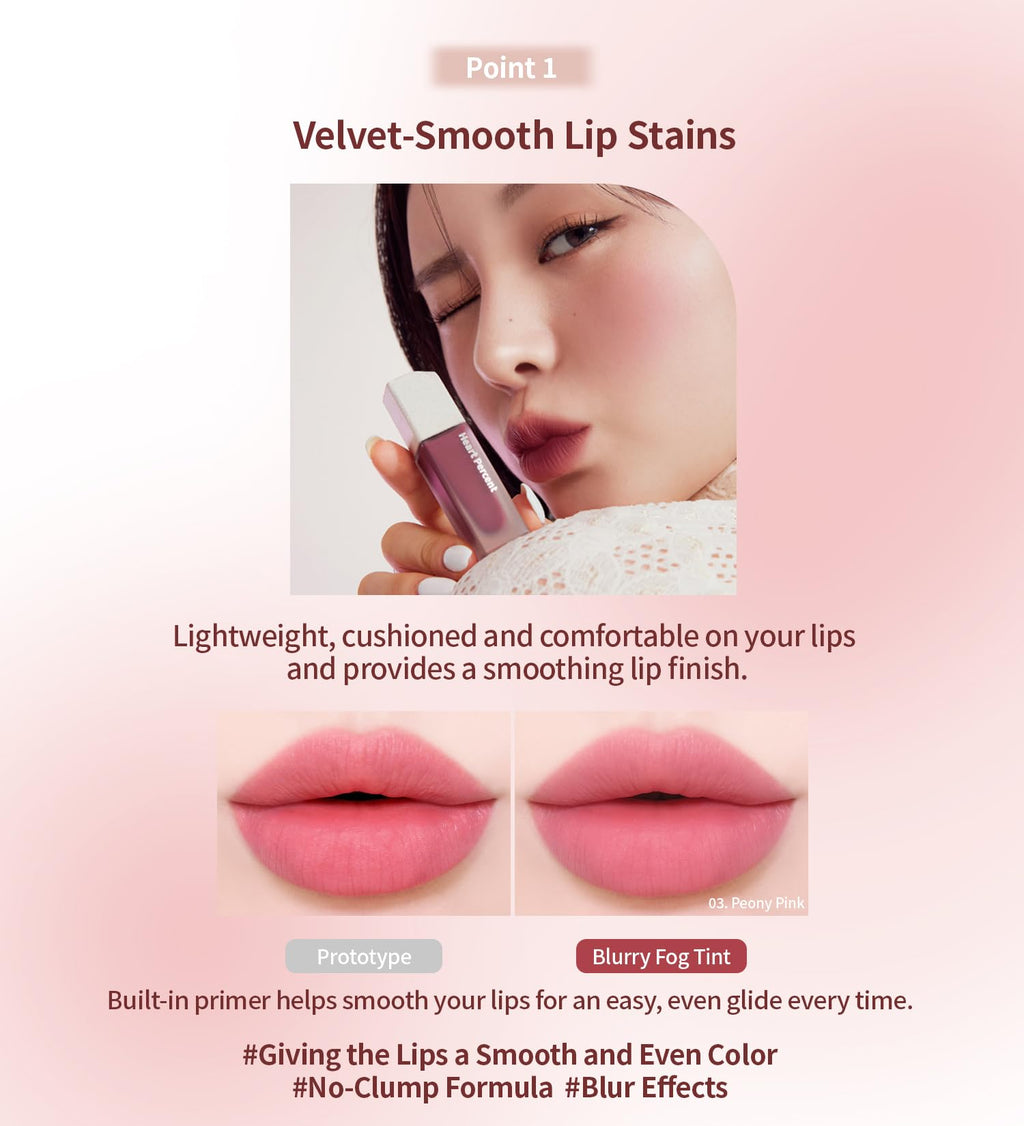 Heart Percent Dote On Mood Blurry Fog Tint Orchid Plum #06 – Velvet Vegan Lip Stains with Personal Color Analysis