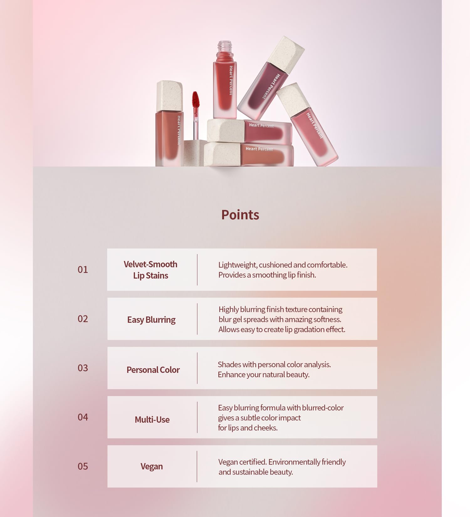Heart Percent Dote On Mood Blurry Fog Tint – Velvet Matte Lip Stains #01 Mellow Peach