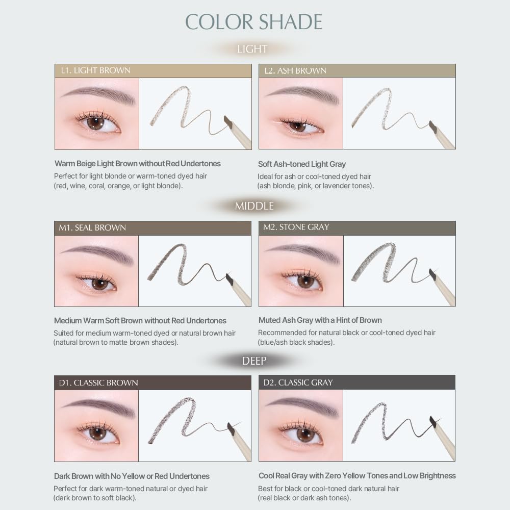 Heart Percent Dote On Mood Edge & Flat Brow Pencil Retractable Definer with Built-in Shaper Spoolie D1 Classic Brown
