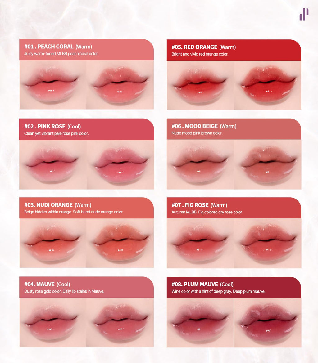 Heart Percent Dote On Mood Glow Tint Plum Mauve — Moisturizing, Transfer-Proof Lip Stain