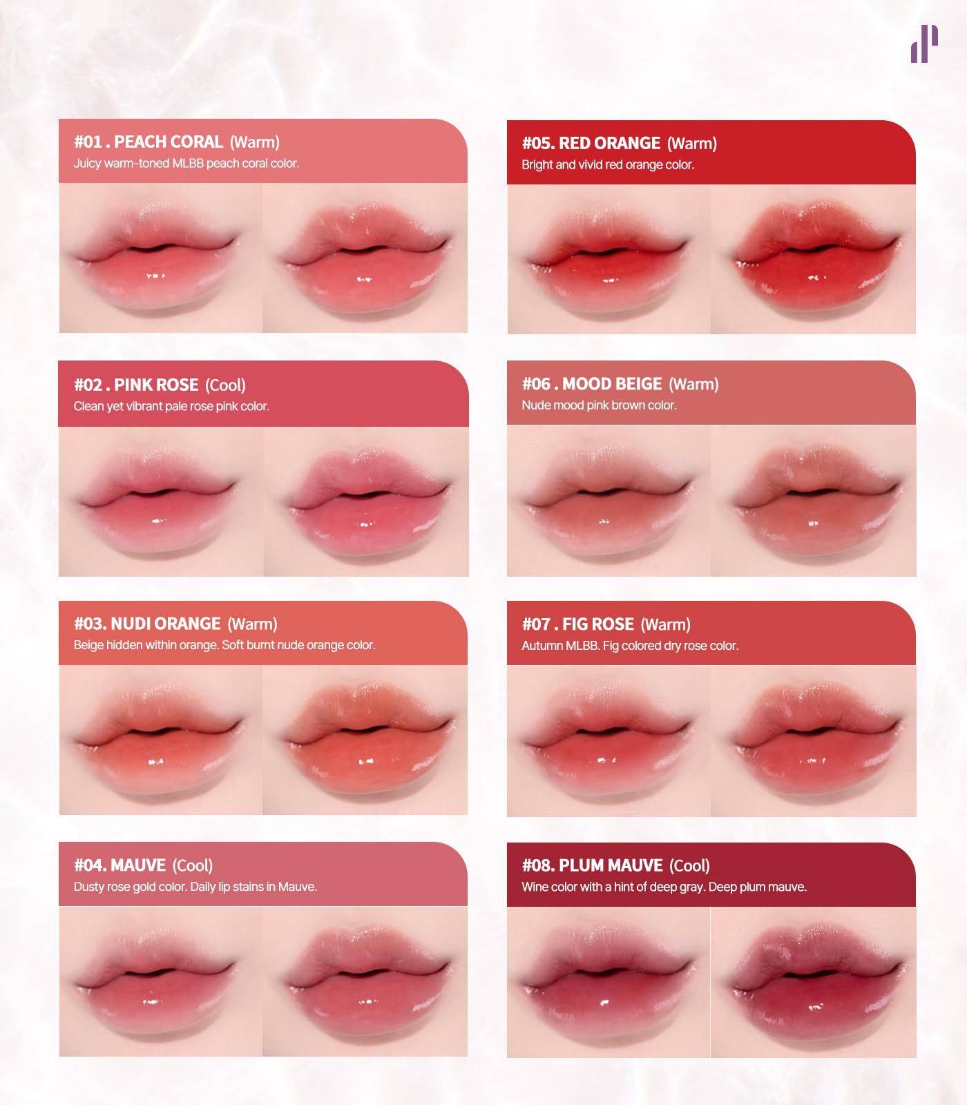 Heart Percent Dote On Mood Glow Tint Peach Coral – Hydrating Lip Stain 6.8g
