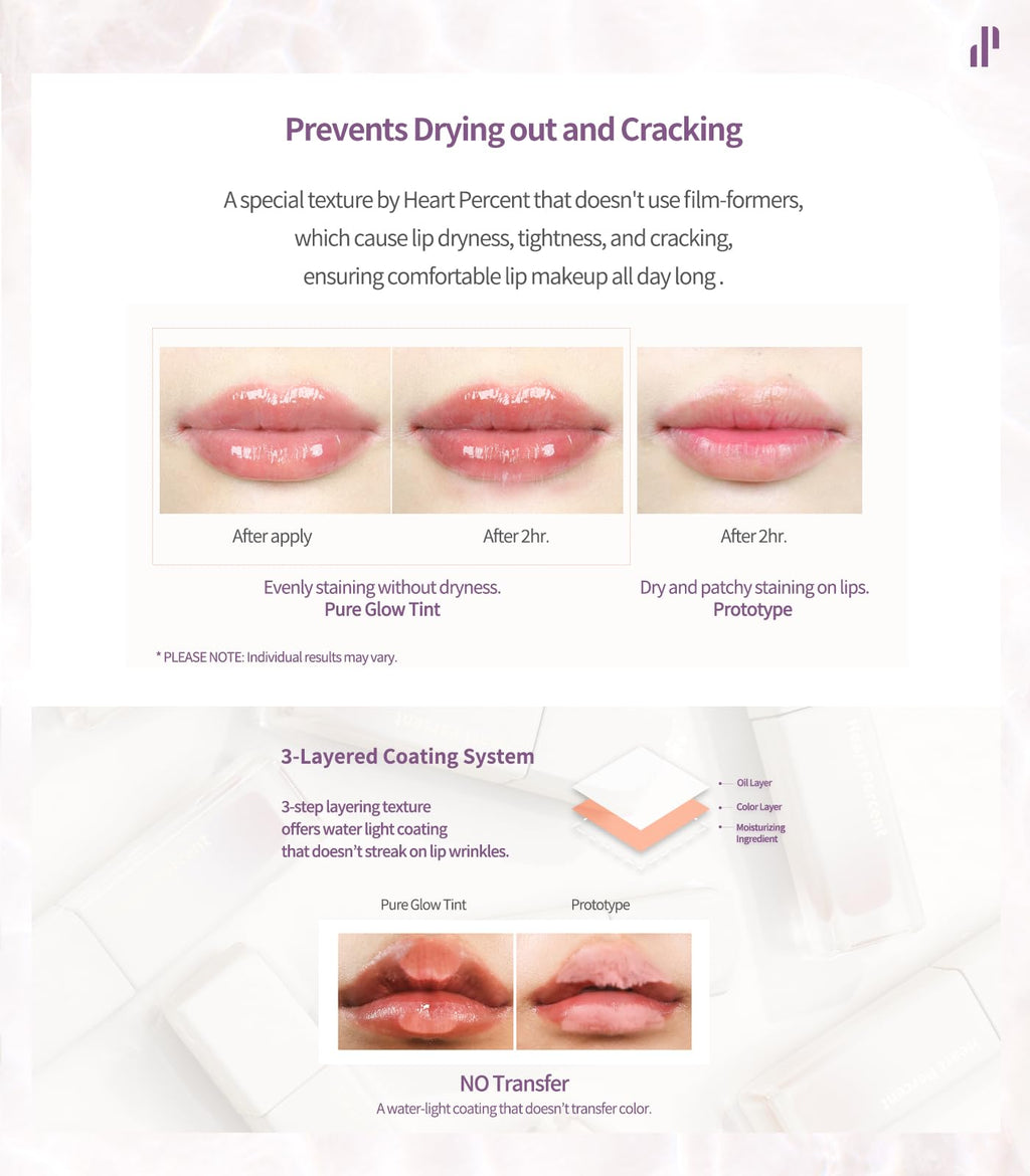 Heart Percent Dote On Mood Glow Tint Peach Coral – Hydrating Lip Stain 6.8g