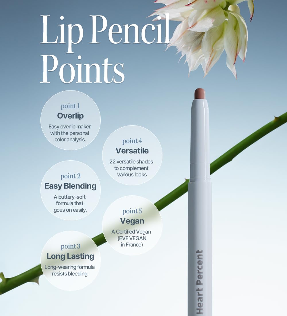 Heart Percent Dote On Mood Lip Pencil #03 Oat Beige | Long-Lasting Creamy Lip Liner