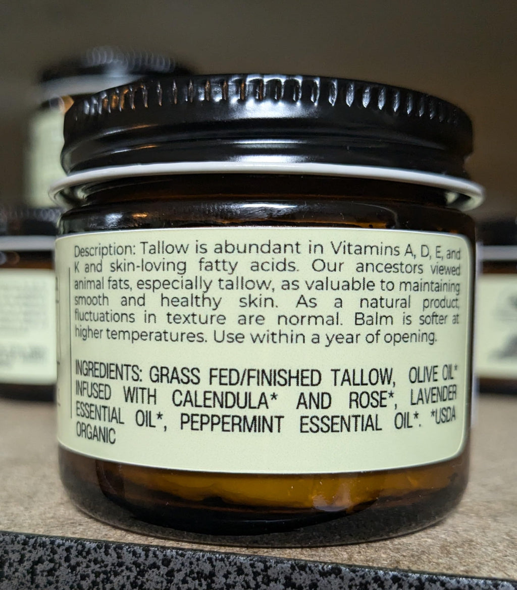 Hearth and Homestead Lavender Peppermint Tallow Balm — Organic Body Butter 1.3 oz