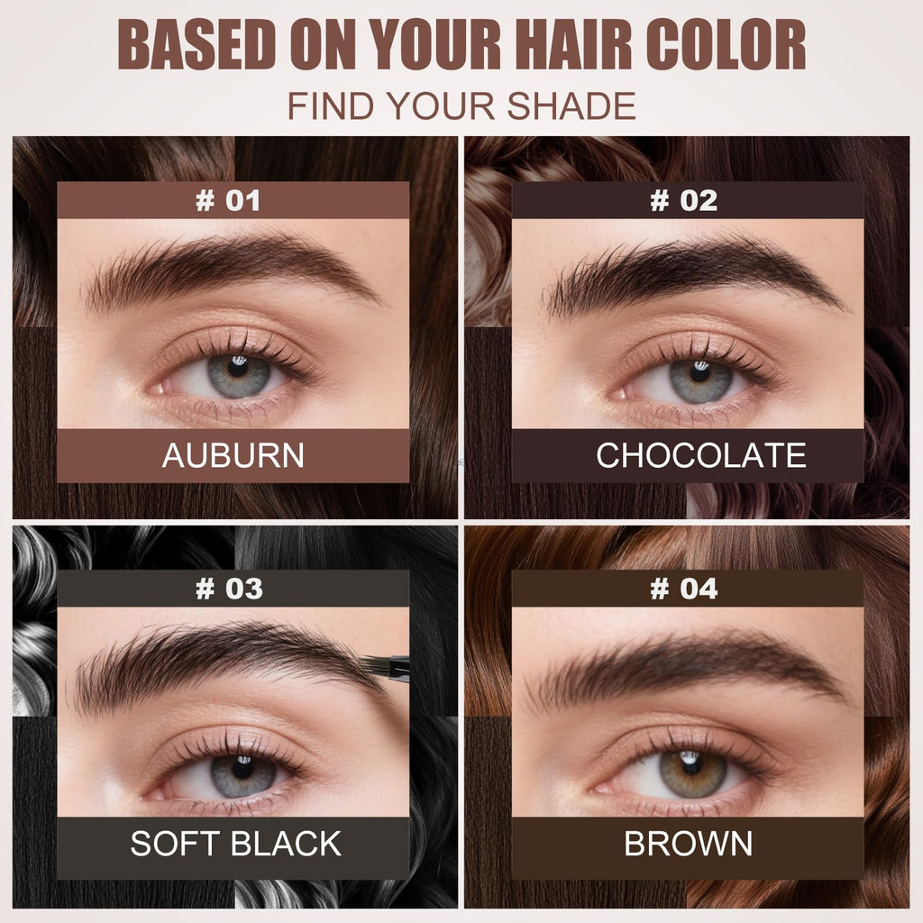 HECI BEAUTY Microblading Eyebrow Pencil – 3D Fiber Technology, Waterproof, 24HR Smudge-Proof, Dark Brown
