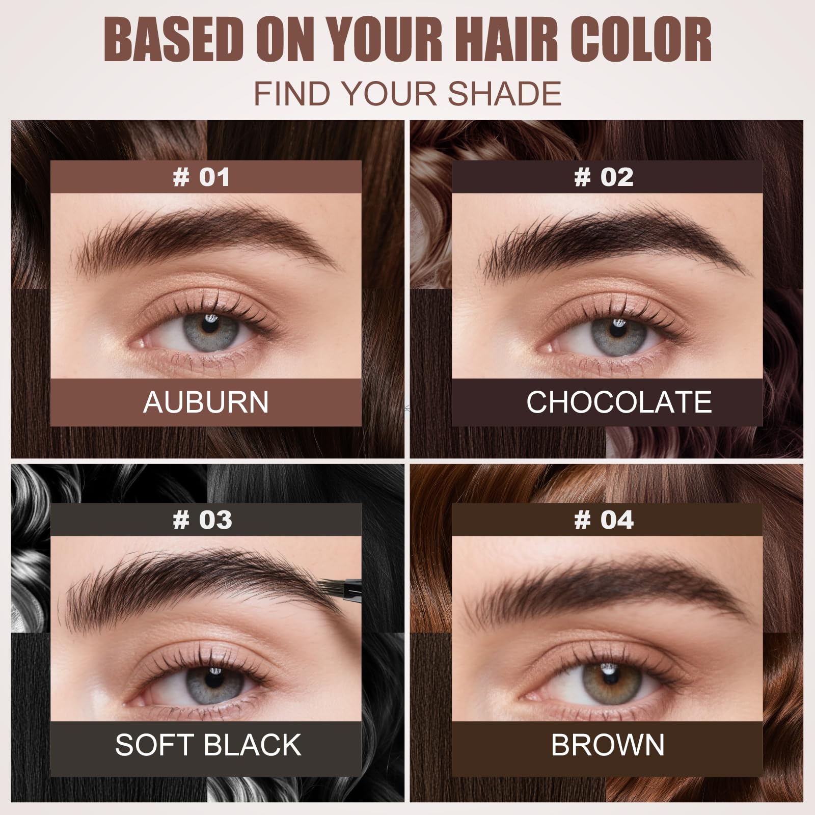 HECI BEAUTY Microblading Eyebrow Pencil – 3D Fiber Technology, Waterproof, 24HR Smudge-Proof, Dark Brown
