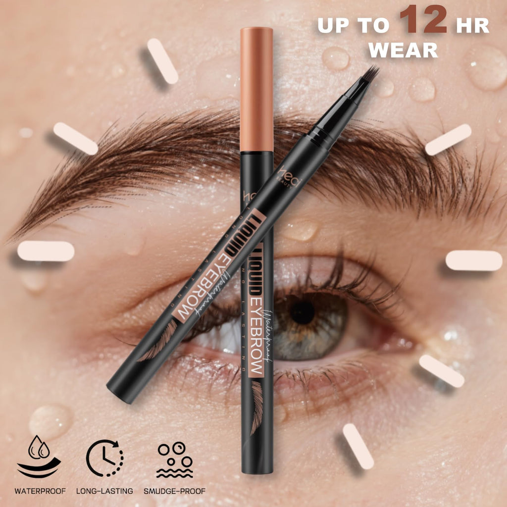 HECI BEAUTY Microblading Eyebrow Pencil – 3D Fiber Technology, Waterproof, 24HR Smudge-Proof, Dark Brown
