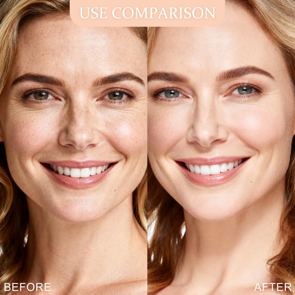 HECI BEAUTY Airbrush Foundation for Mature Skin – Silk Spray & Kabuki Brush Set | Shade 110 Light