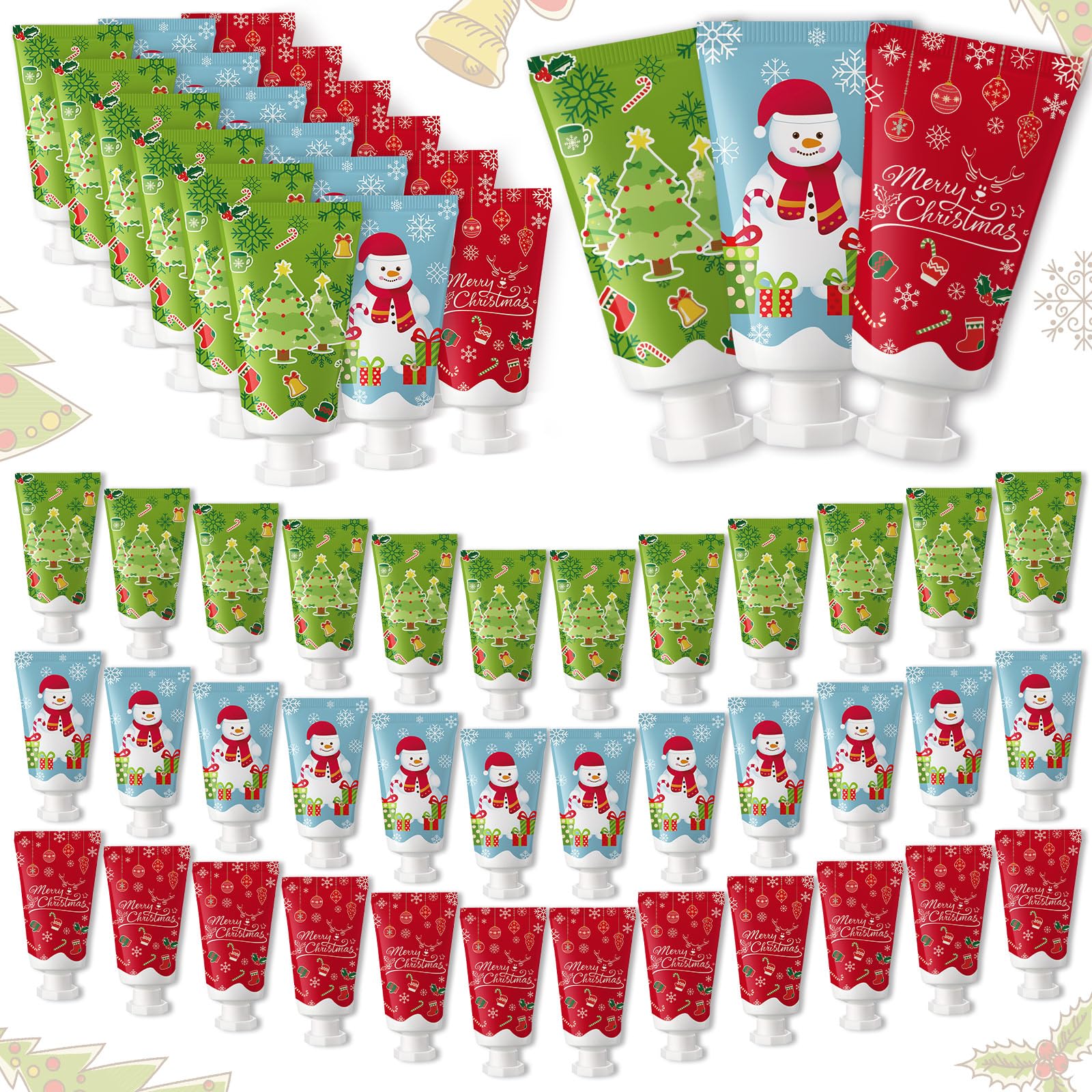 Heigble 48 Pcs Christmas Lotion Set – Travel-Size Moisturizing Body Lotion with Natural Milk Scent