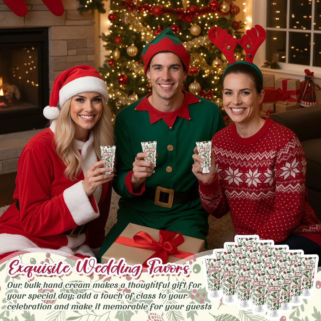 Heigble Christmas Hand Cream Gifts — 50 Pcs 1oz Travel Size with Berry & Leaves Design