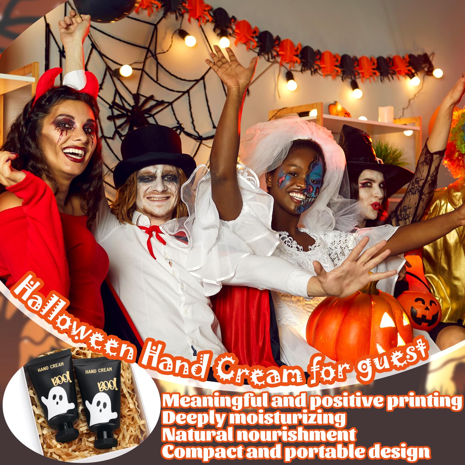 Heigble 48-Count Halloween Ghost Hand Cream Set – 30ml Travel-Size Gift Pack