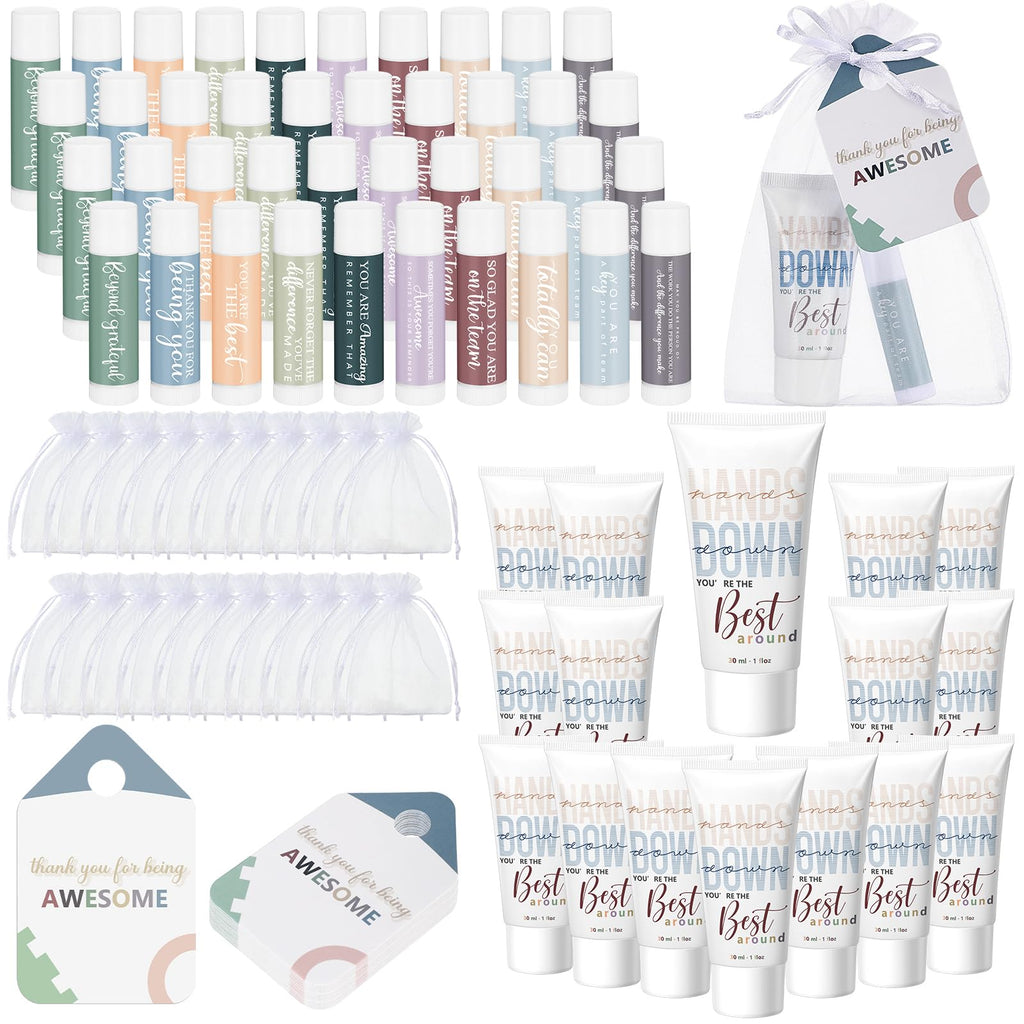 Heigble 40-Set Coworker Valentines Gift Bulk – Hand Cream & Lip Balm Set for Office Teams