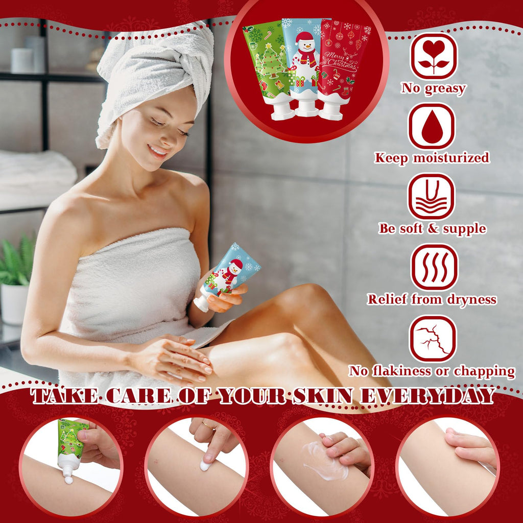 Heigble 48 Pcs Christmas Lotion Set – Travel-Size Moisturizing Body Lotion with Natural Milk Scent