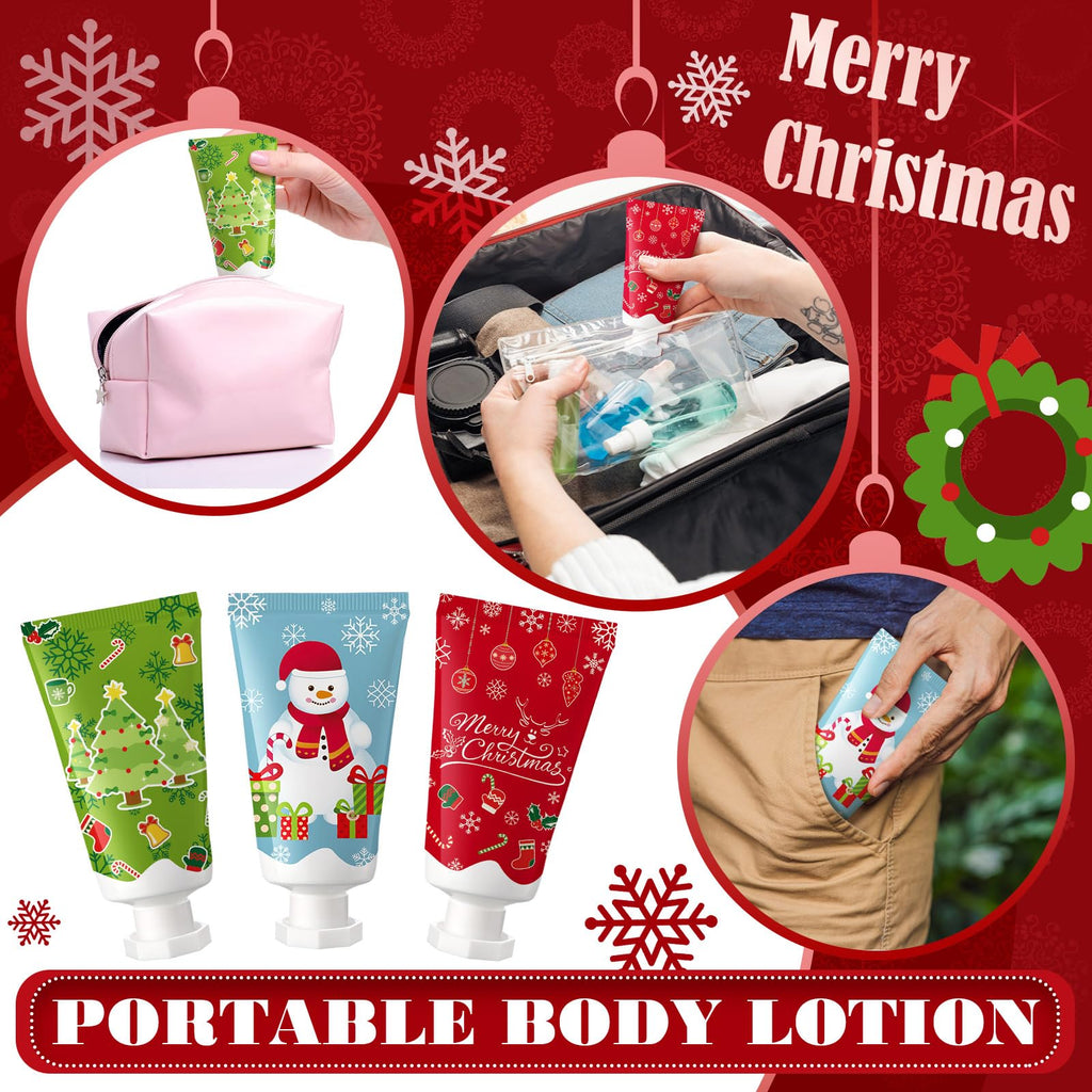 Heigble 48 Pcs Christmas Lotion Set – Travel-Size Moisturizing Body Lotion with Natural Milk Scent