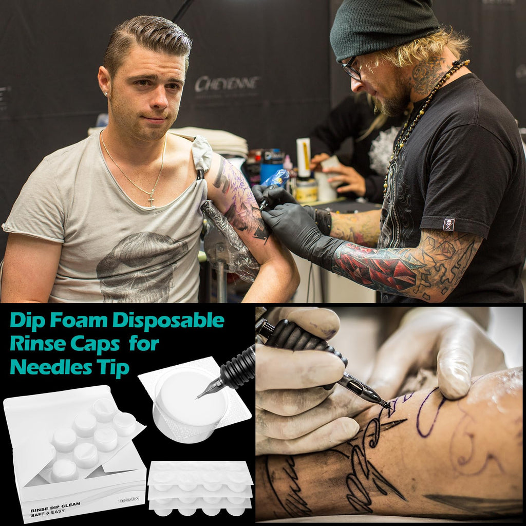 Heigble 72 Pcs Dip Foam Rinse Caps | Disposable Cups for Tattoo Cleaning