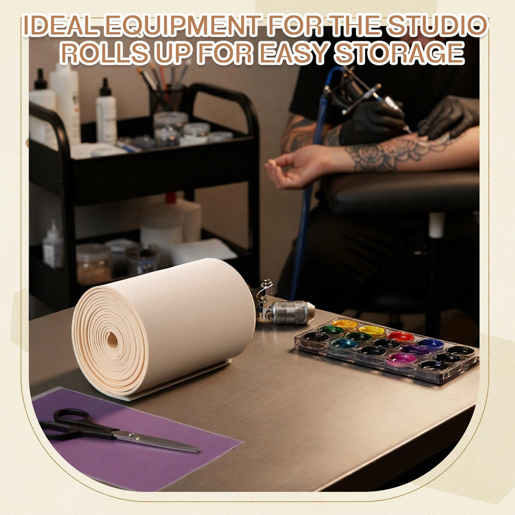 Heigble 148 x 6.3 Inch Rolled 3mm Tattoo Practice Skin Kit – Double-Sided, Includes 50 Transfer Papers