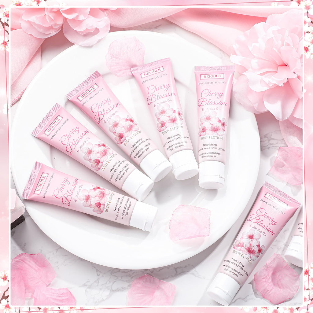Heigble 100 Pack Travel Size Cherry Blossom & Jojoba Lotion – 1 oz