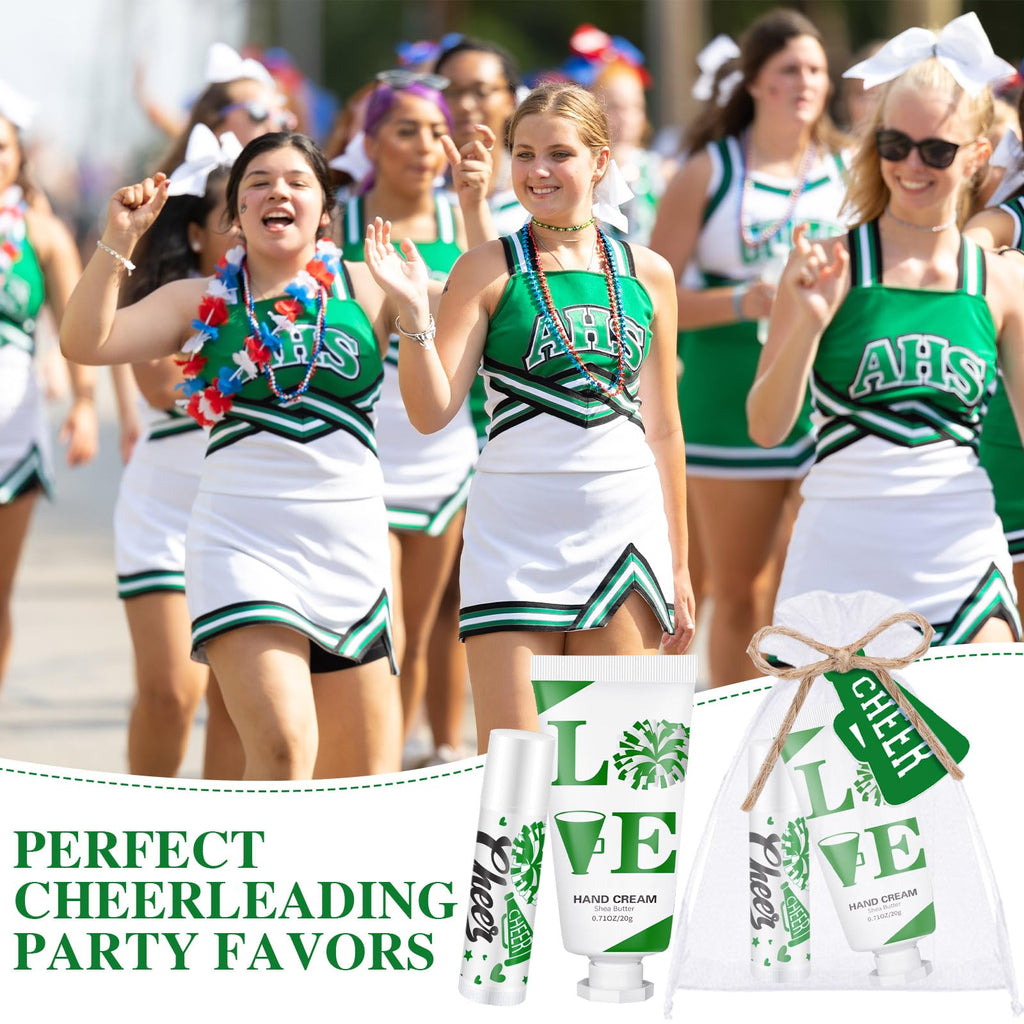 Heigble 144 Pcs Cheerleading Lip Balm & Hand Cream Gift Set - Green
