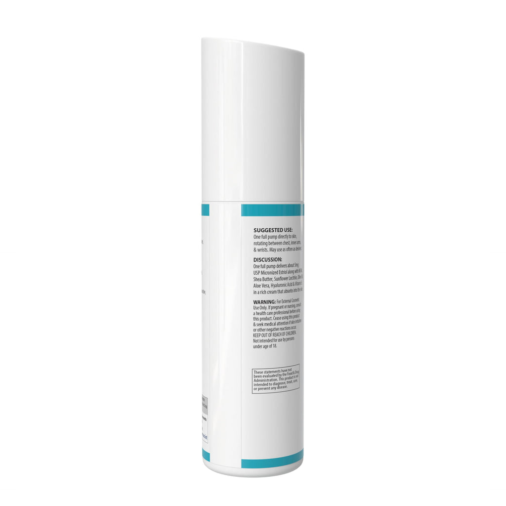 HelloPharmacist Natural Bioidentical Estriol 5.0 Cream for Women – Hydration with Hyaluronic Acid – 3 oz