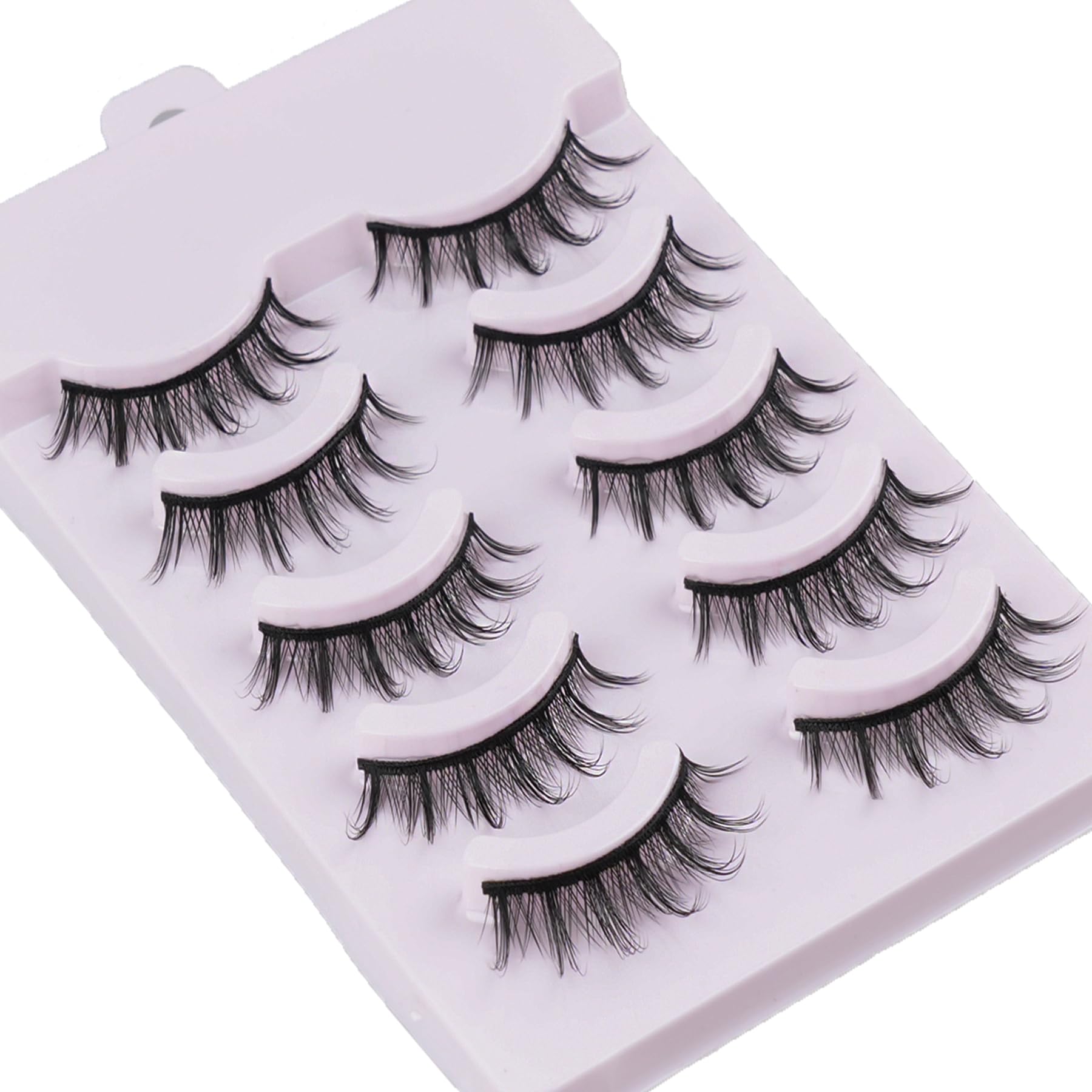 HEMERDINGO Wispy Spiky Lashes 15mm | 3D Anime Cosplay False Eyelashes, Reusable 5 Pairs