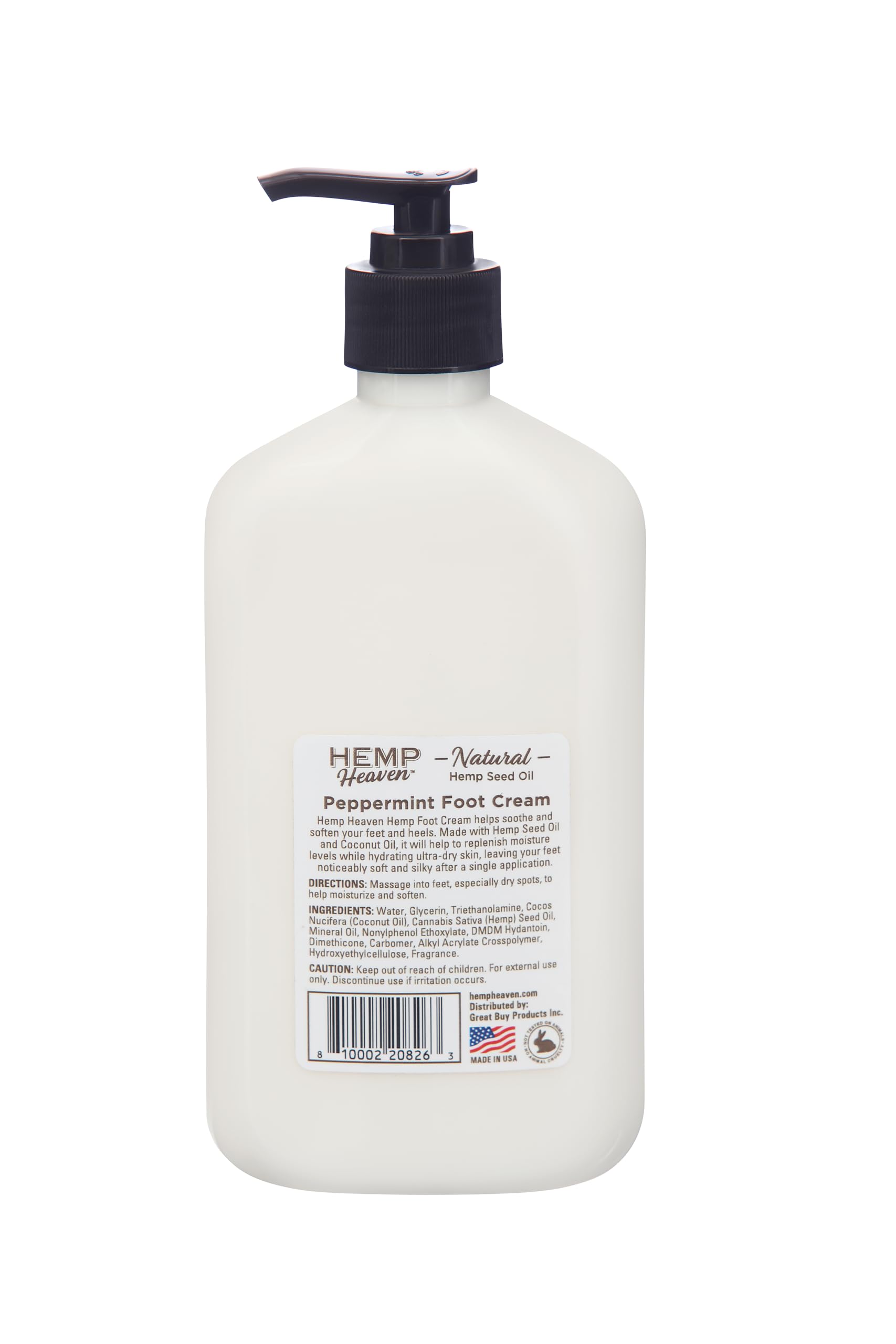 Hemp Heaven Hemp Foot Cream – Tea Tree Scent, 18 oz, Paraben-Free, EWG Verified, Made in USA