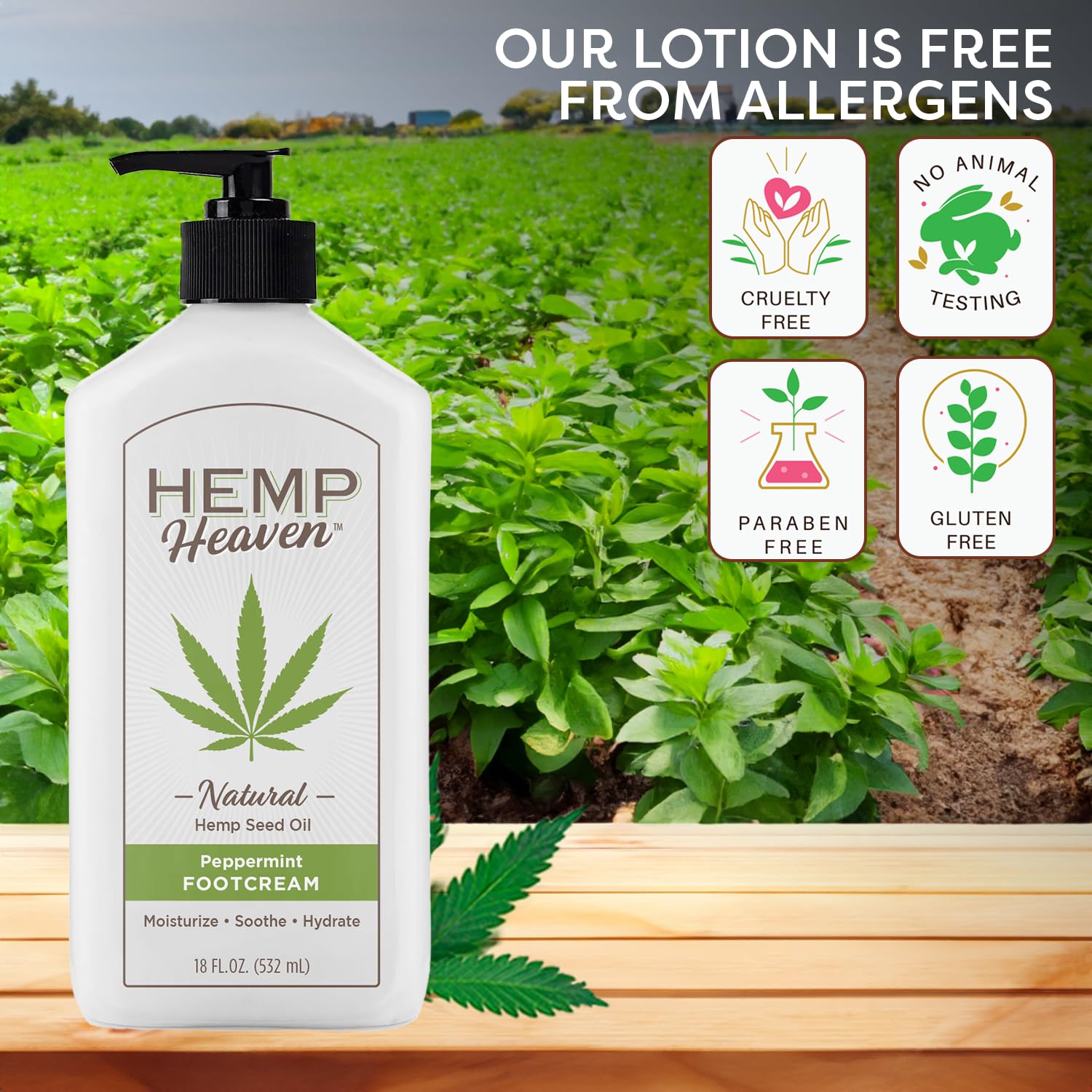 Hemp Heaven Hemp Foot Cream – Tea Tree Scent, 18 oz, Paraben-Free, EWG Verified, Made in USA