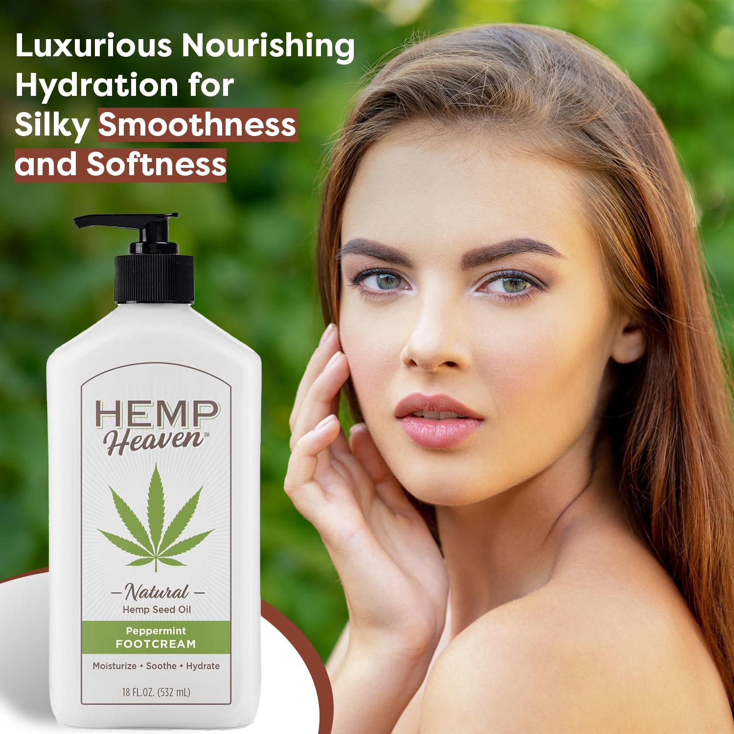 Hemp Heaven Hemp Foot Cream – Tea Tree Scent, 18 oz, Paraben-Free, EWG Verified, Made in USA