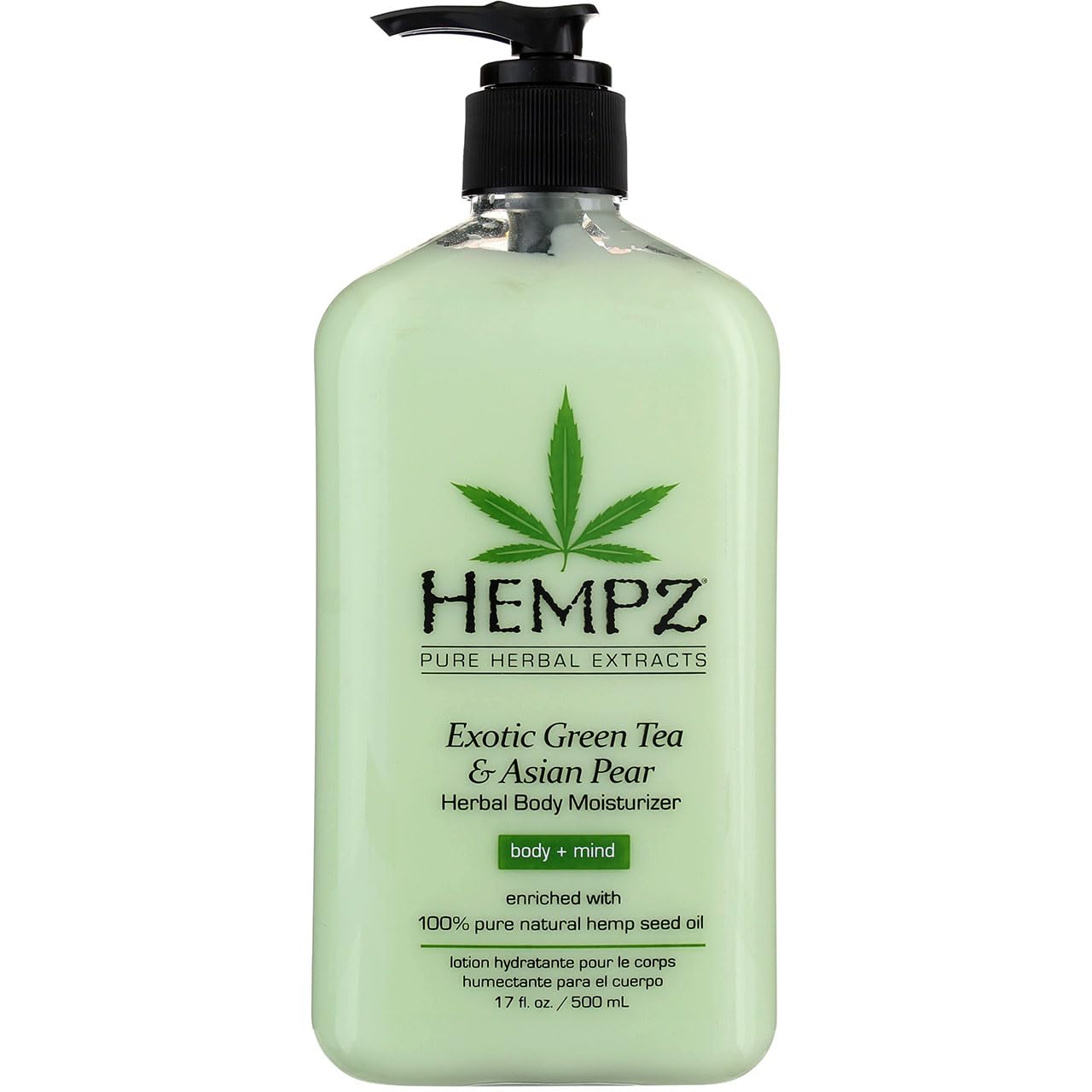 Hempz Body Moisturizer Green Tea and Asian Pear 17 oz Pump – Pack of 2