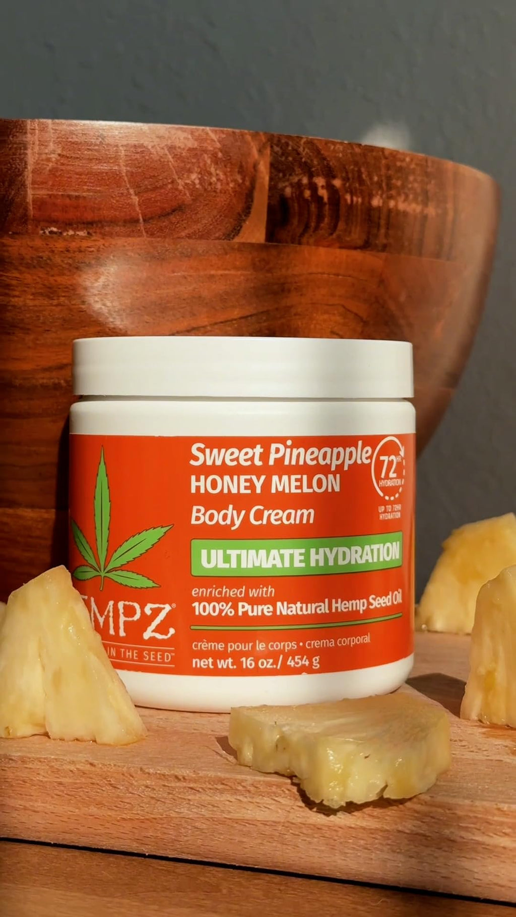 Hempz Lux Body Cream – Sweet Pineapple & Honey Melon Herbal, Ultra Hydrating, 16 oz