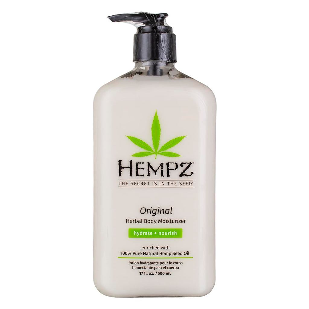 Hempz Original Body Moisturizer 17oz Pump Twin Pack (500ml) – Vegan, Paraben & Gluten Free