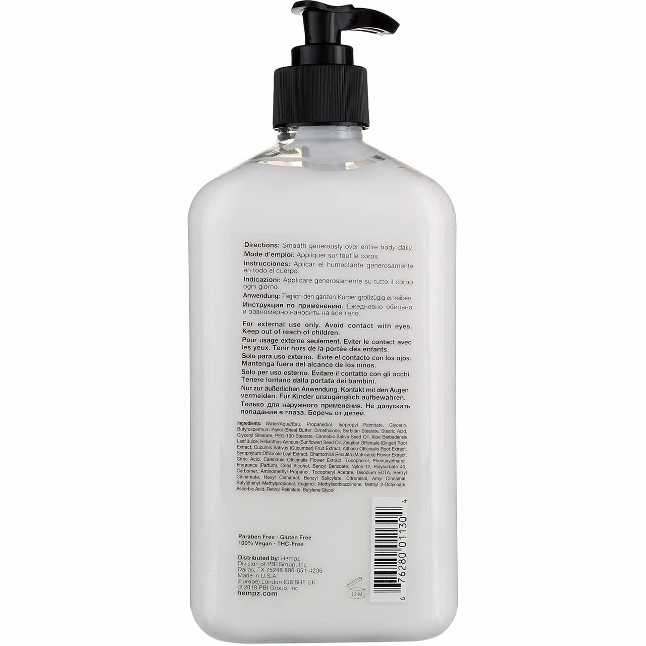 Hempz Original Body Moisturizer 17oz Pump Twin Pack (500ml) – Vegan, Paraben & Gluten Free