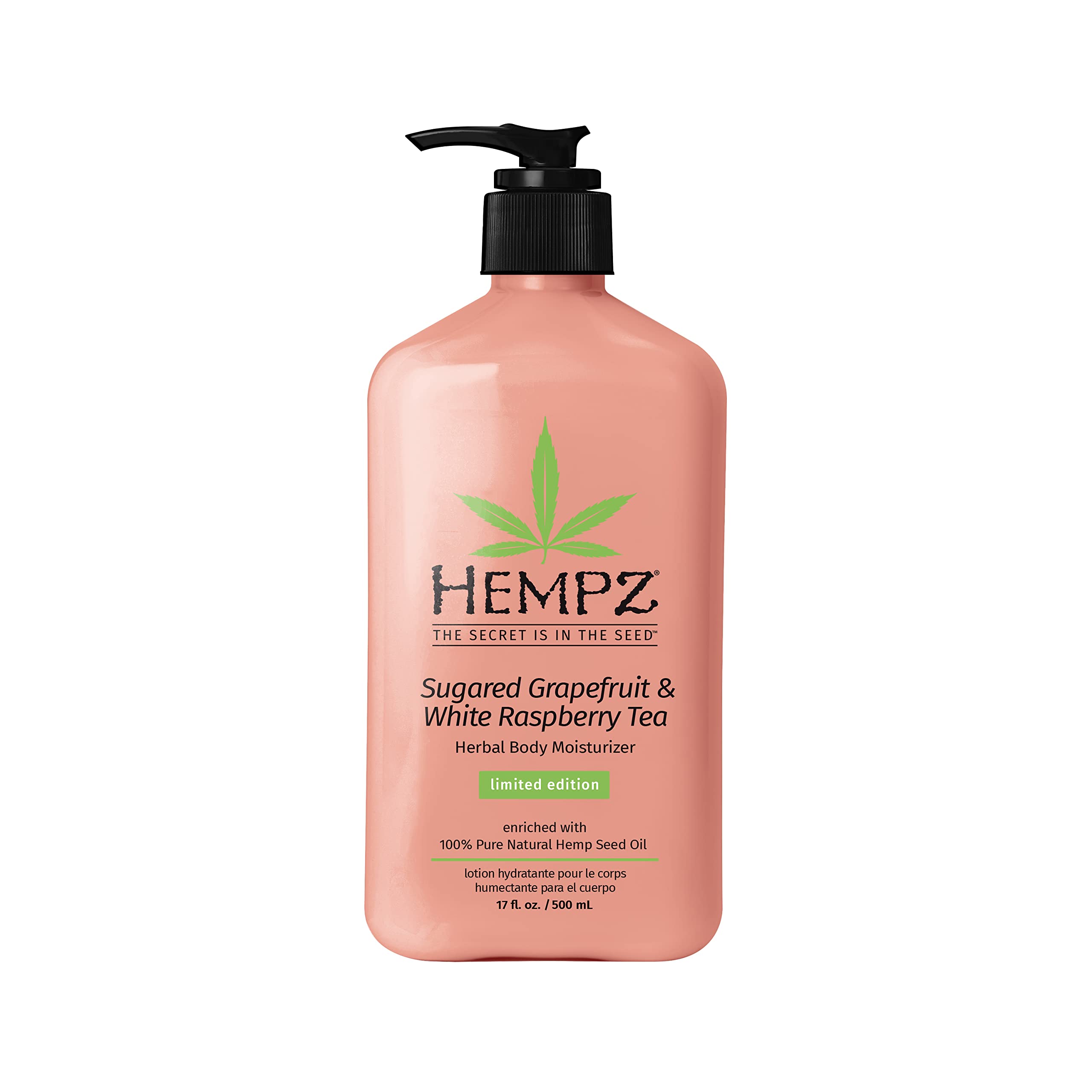 Hempz Body Lotion Sugared Grapefruit & Raspberry – Daily Moisturizer with Hemp Seed Oil, 17 oz