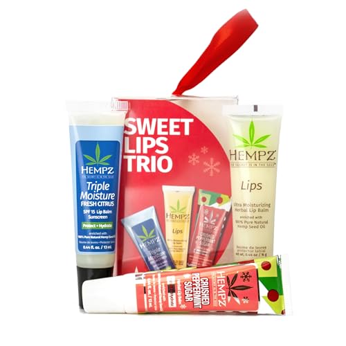 Hempz Sweet Lips Trio Lip Balms – Holiday Gift Set, Stocking Stuffers